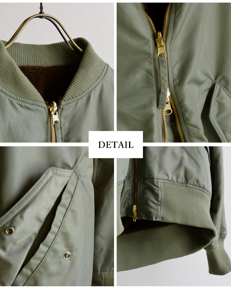 kha:ki カーキ 2way リバーシブル エコファー 切り替え MA-1