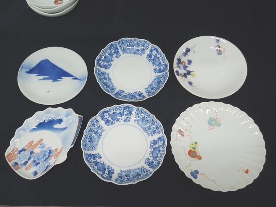 深川製磁 オールド深川 菊柄 金彩 丸皿 深皿 15セット 深川製