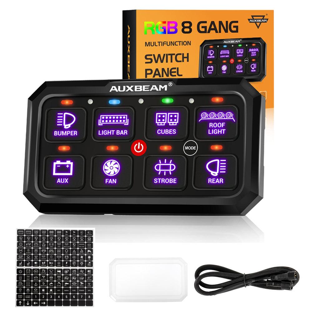 Auxbeam® RB80 XL RGB Switch Panel with APP, Toggle/ Momentary
