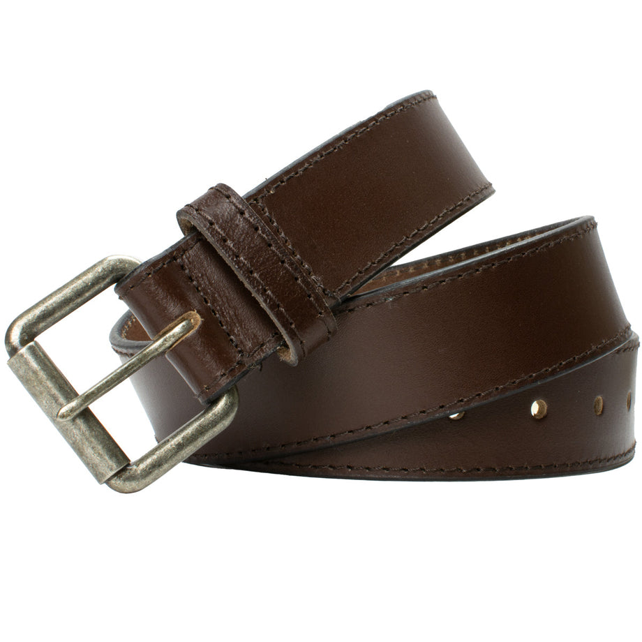 Outback Brown Leather Belt with a Rustic Buckle | Nickel Free Belt