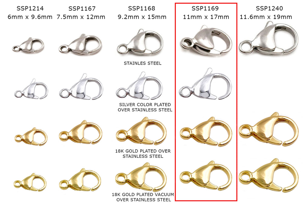 Stainless Steel Lobster Clasp - Small, Medium, Large – Athenian