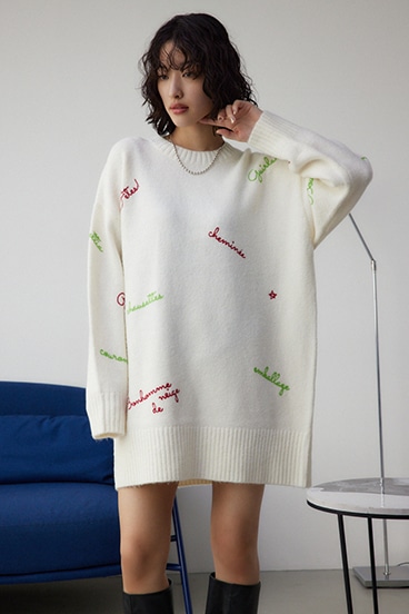 アソート刺繍ニット｜WOMEN｜250HAC70-547I｜AZUL BY MOUSSY（アズール