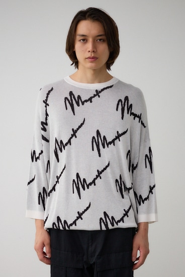 ロゴ総柄7分袖ニット｜MEN｜251HAC70-044G｜AZUL BY MOUSSY（アズール