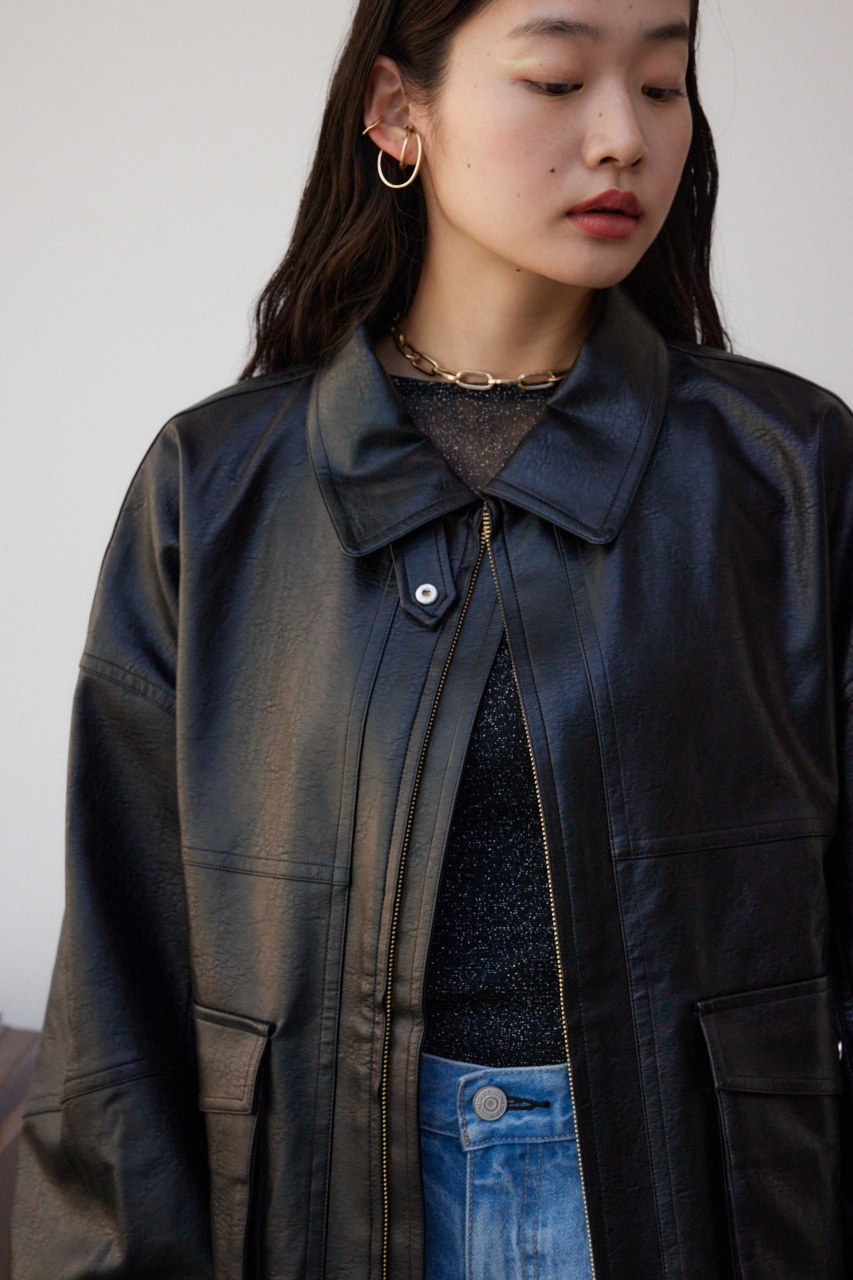 フェイクレザーオーバーブルゾン｜WOMEN｜250HSG30-485B｜AZUL BY