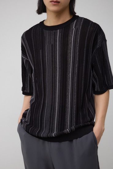 スカシクージー半袖ニット｜MEN｜251HSB70-406E｜AZUL BY MOUSSY