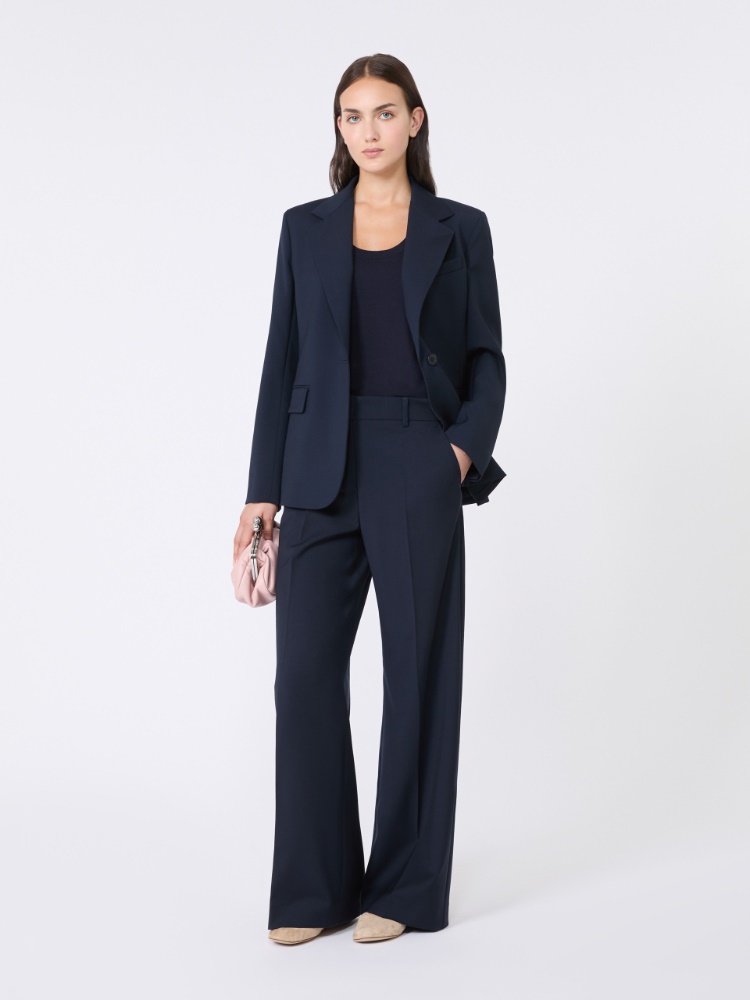 Natural stretch wool blazer, navy | Max Mara