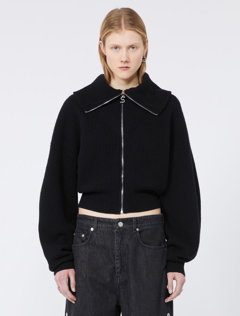 Cashmere-blend cardigan, black | Sportmax