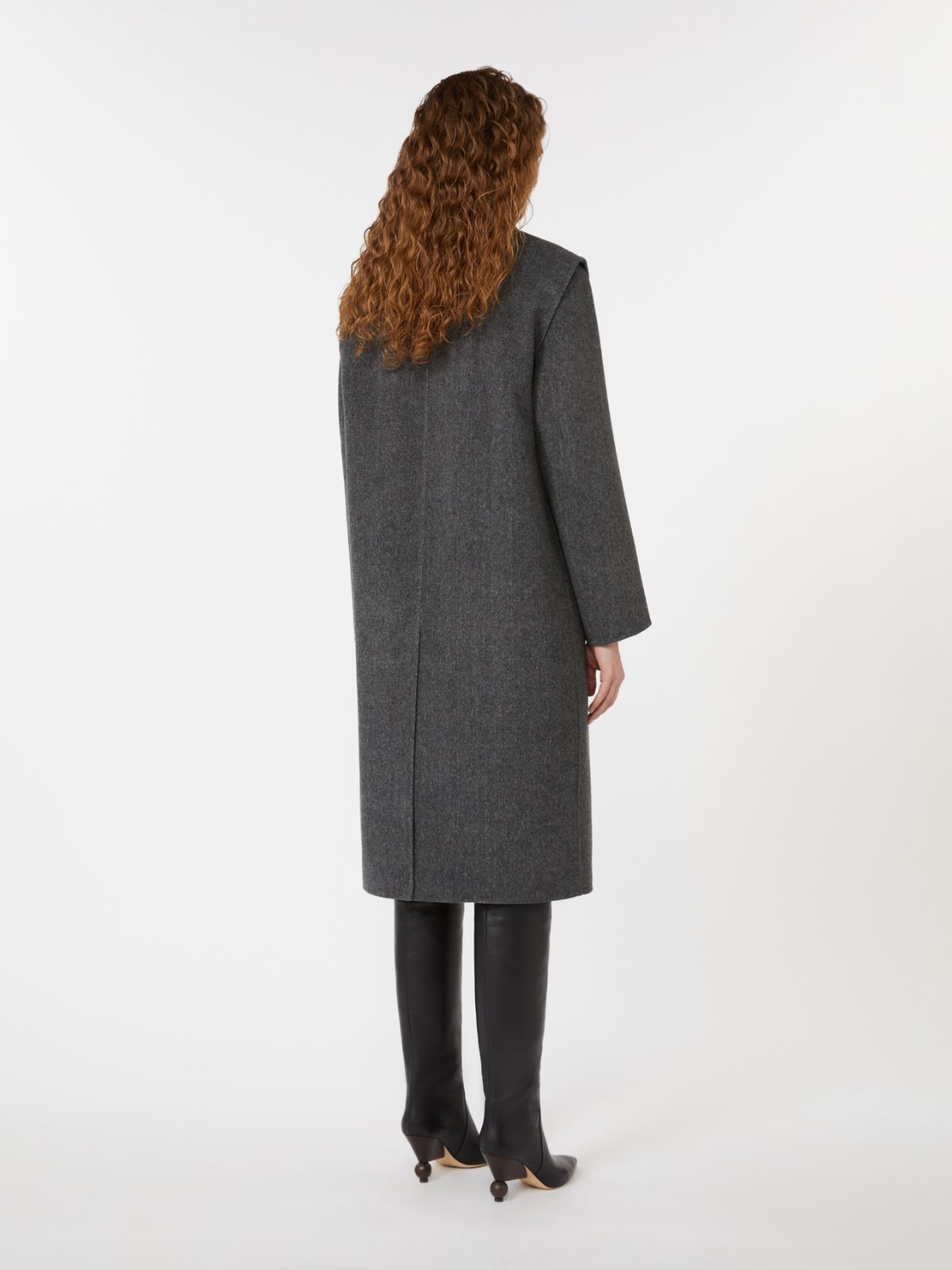 2-in-1 wool drap coat, dark grey | Weekend Max Mara