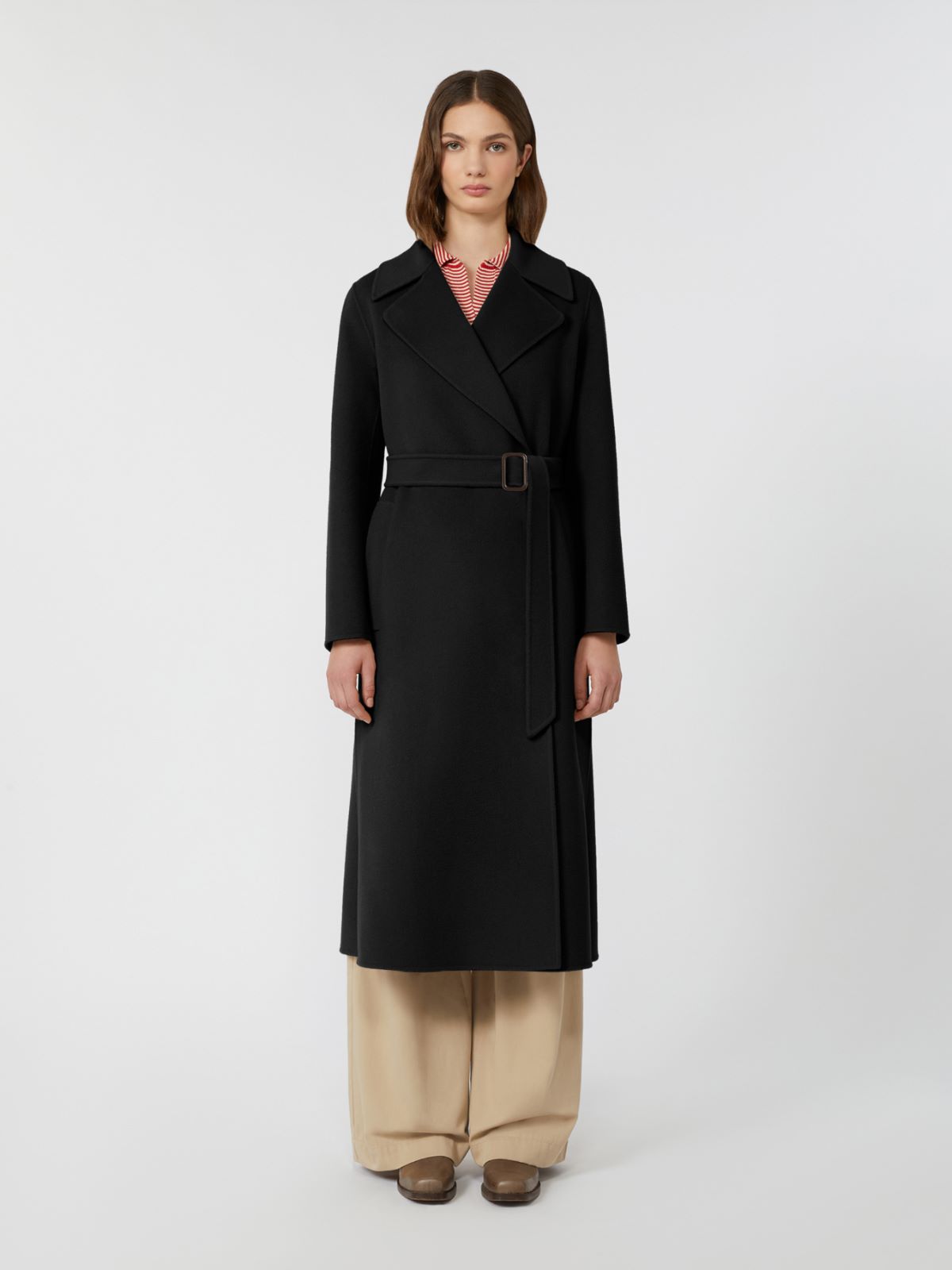 Wool robe coat, black | Weekend Max Mara