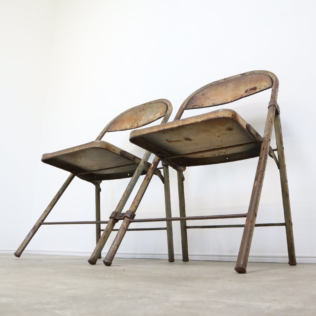 ヴィンテージ パイプ椅子 フォールディング チェア 折り畳み椅子
