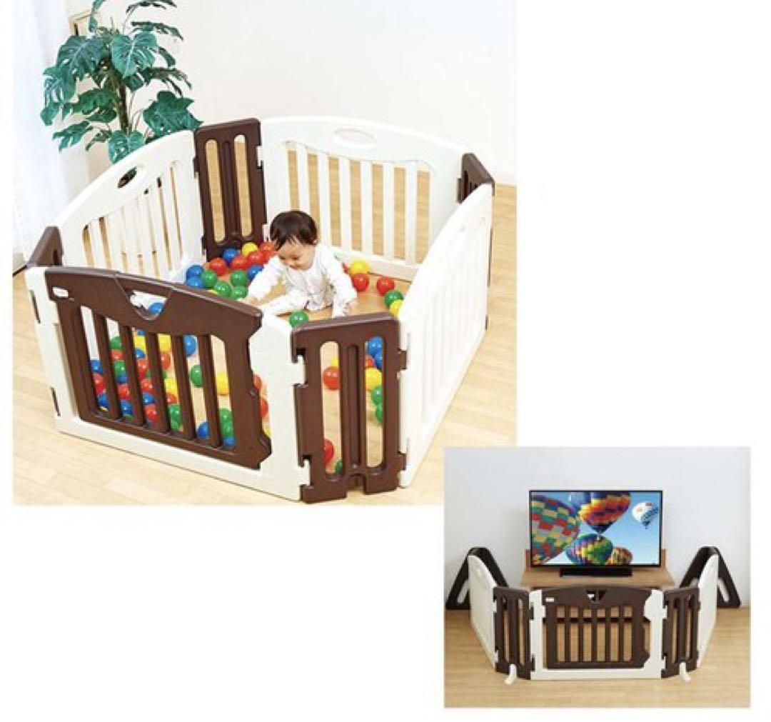 日本育児 キッズランド 2WAY ショコラ ベビーサークル・ベビーゲート