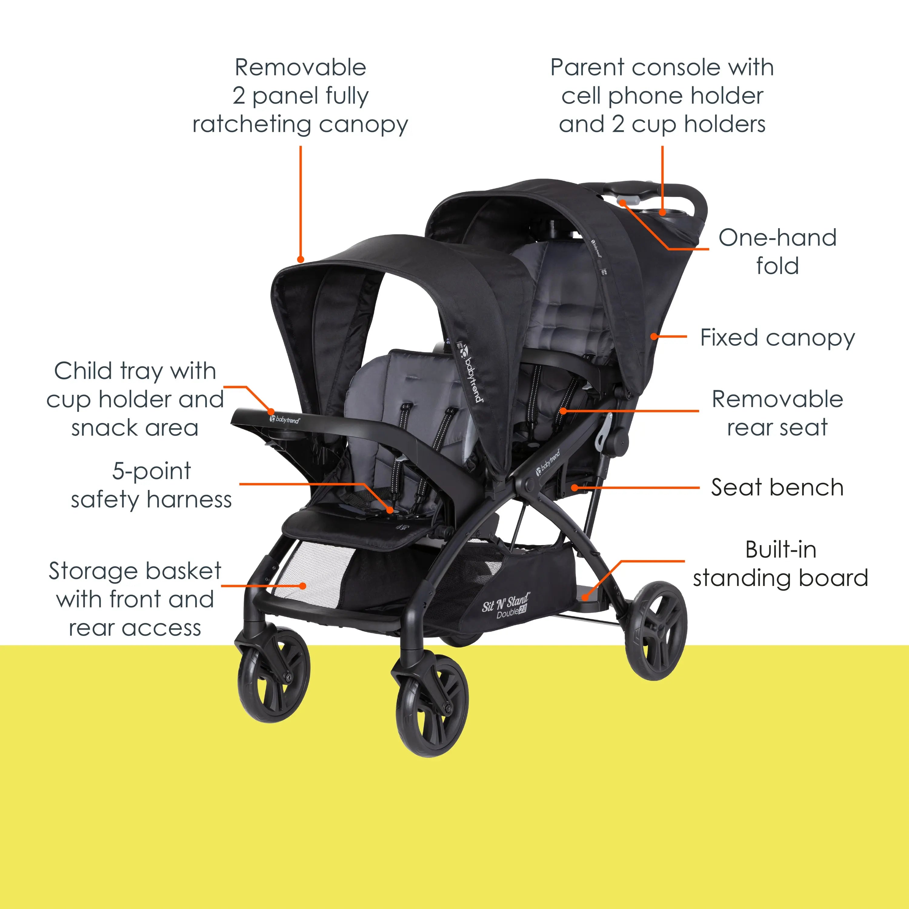 Sit N' Stand® Double 2.0 Stroller - Double Seats/Stand Board