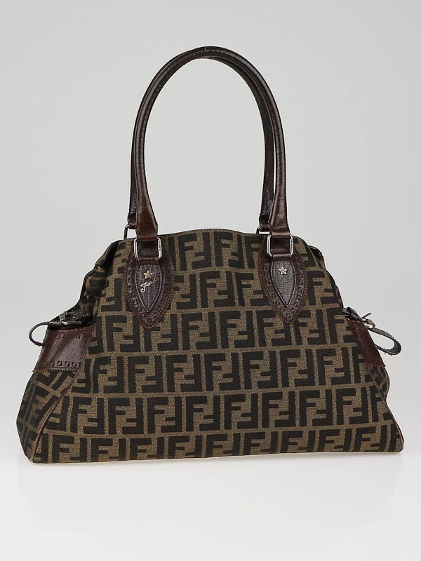 Fendi Tobacco Zucca Canvas Medium Du Jour Bag - 8BN162 | Yoogi's