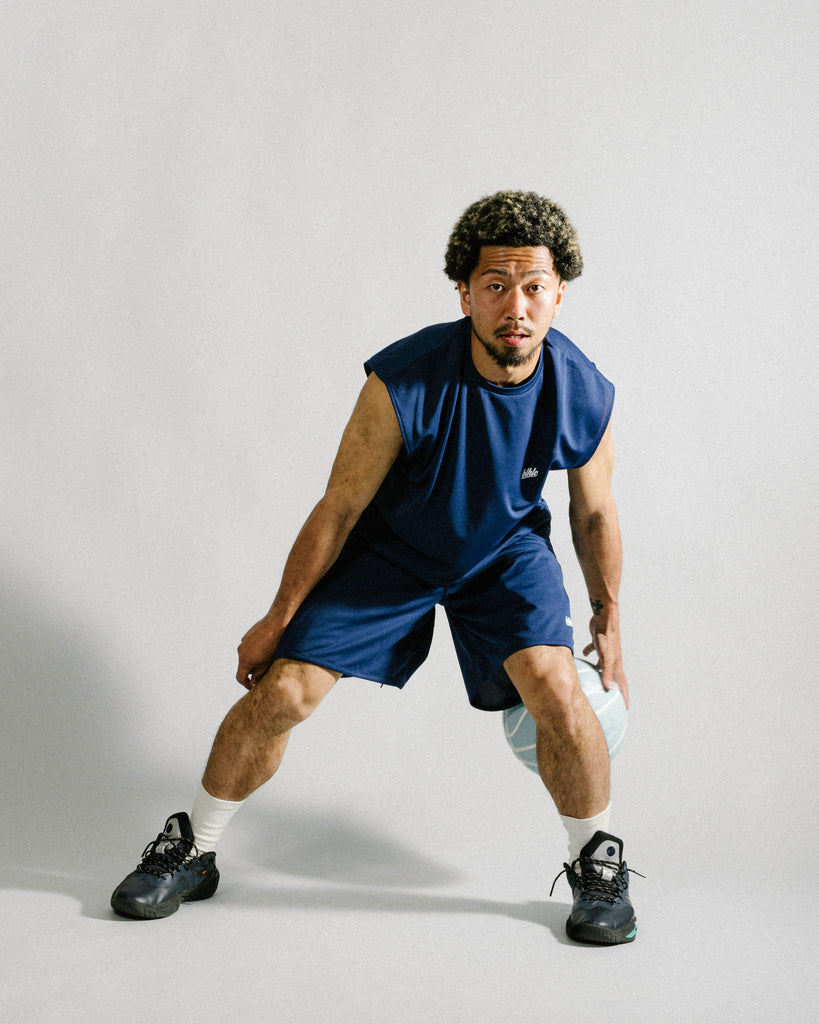 ballaholic ASICS メッシュ パンツ M ネイビー ballaholic ASICS