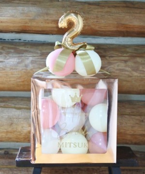 誕生日バルーン】お名前入り ナンバーバルーン付き バルーンボックス