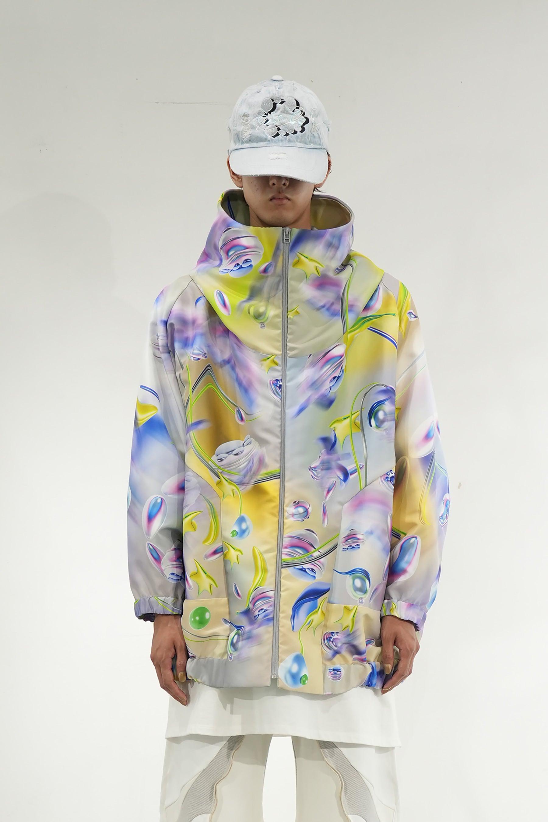 グラフィックハイネックビッグパーカー - Grey – BALMUNG