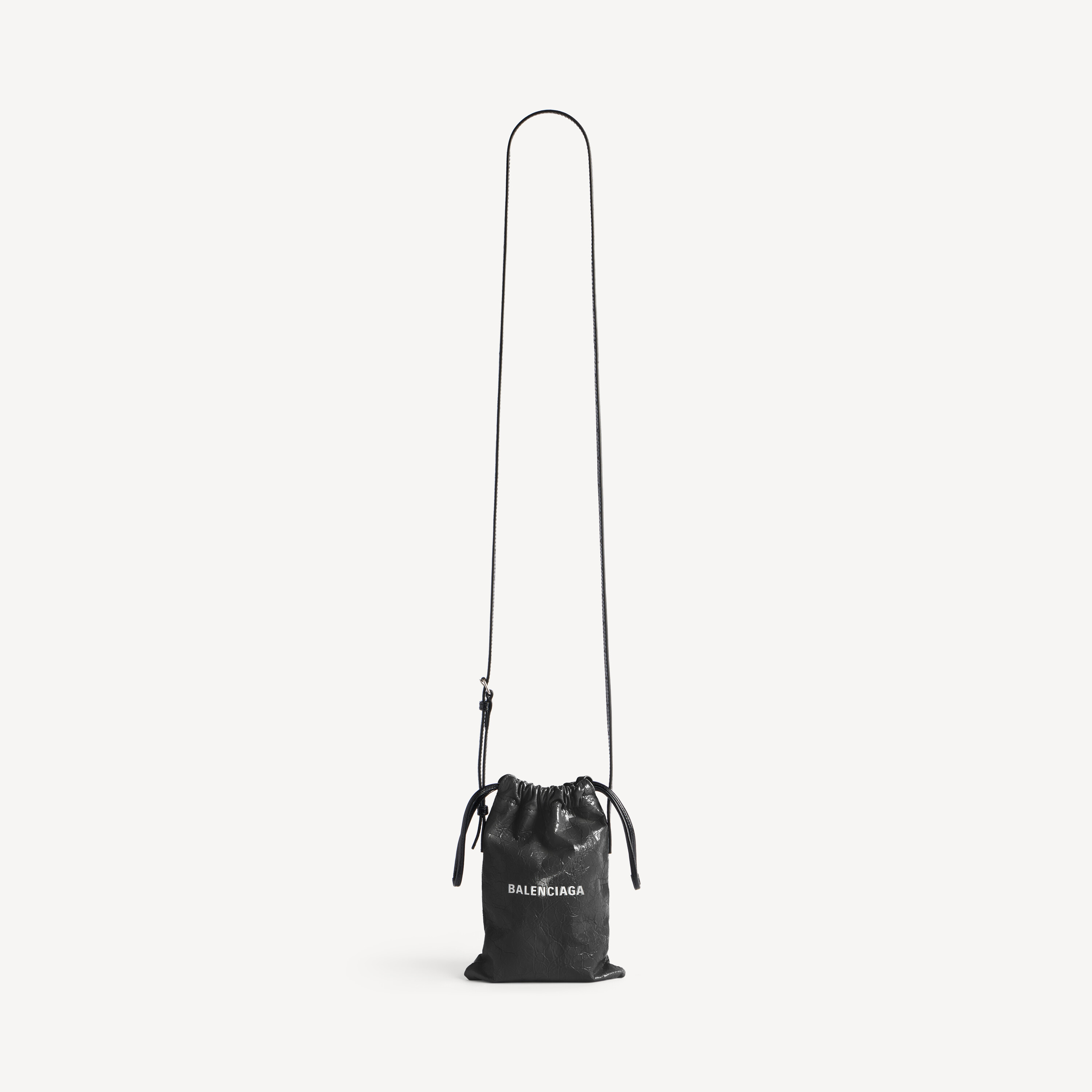 Men's Shopper Phone Holder in Black | Balenciaga US