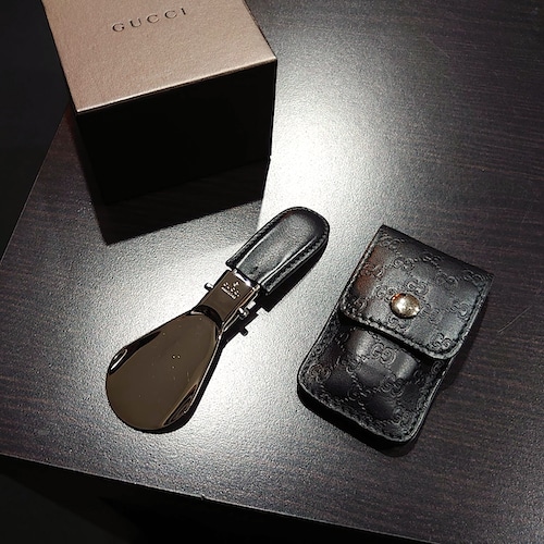 GUCCI グッチ 折りたたみ 靴べら シューホーン ケース付 携帯用