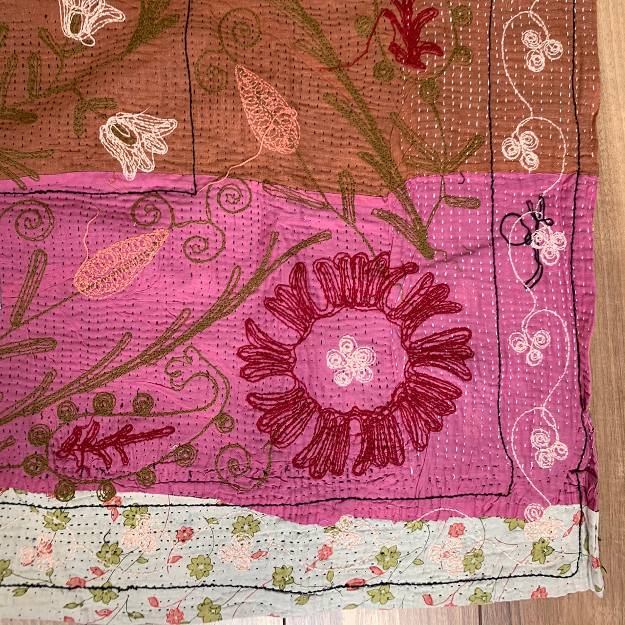 送料無料】大判 ヴィンテージ ラリーキルト スザニカンタ サイケな