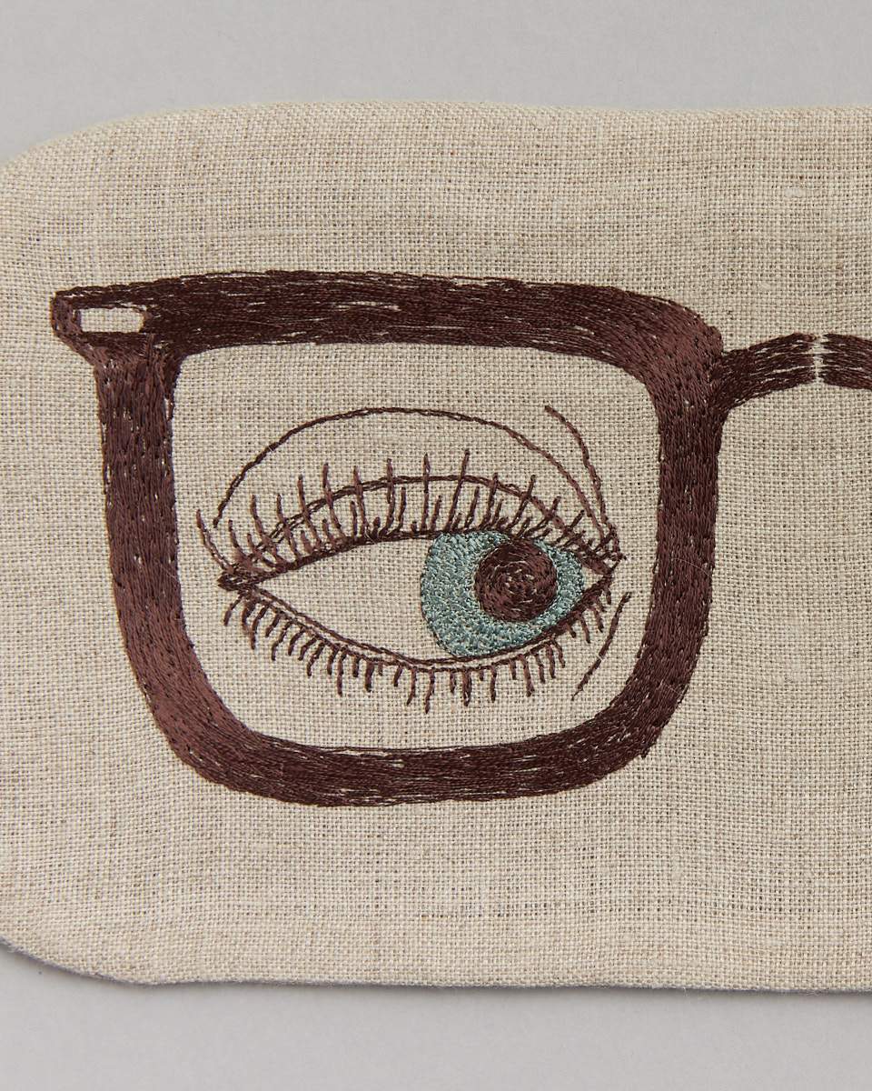 CORAL&TUSK [Glasses Pouch] メガネモチーフ 刺繍 ポーチ(コーラル