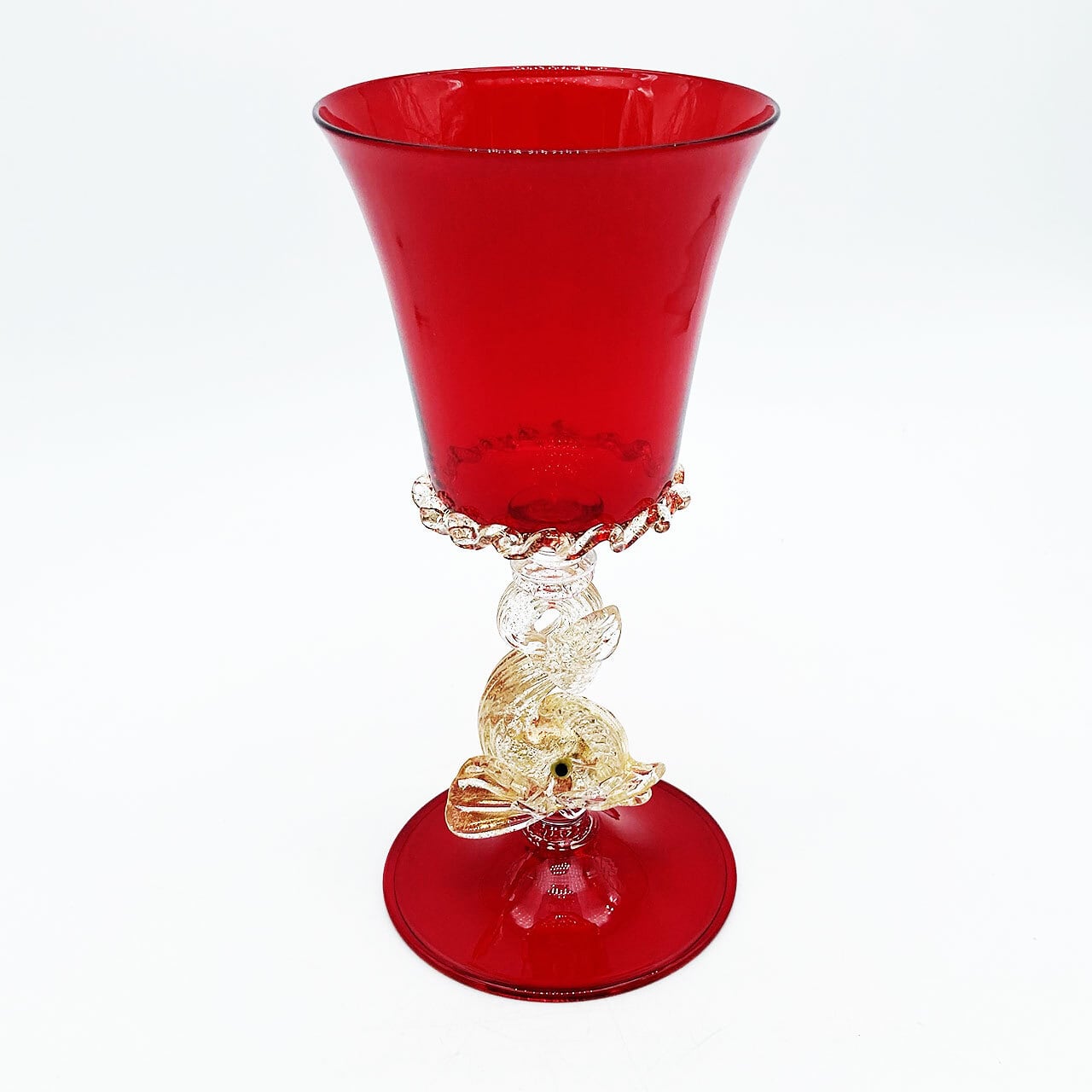 ベネチアングラス ムラノ イタリア ワイングラス ルビーレッド