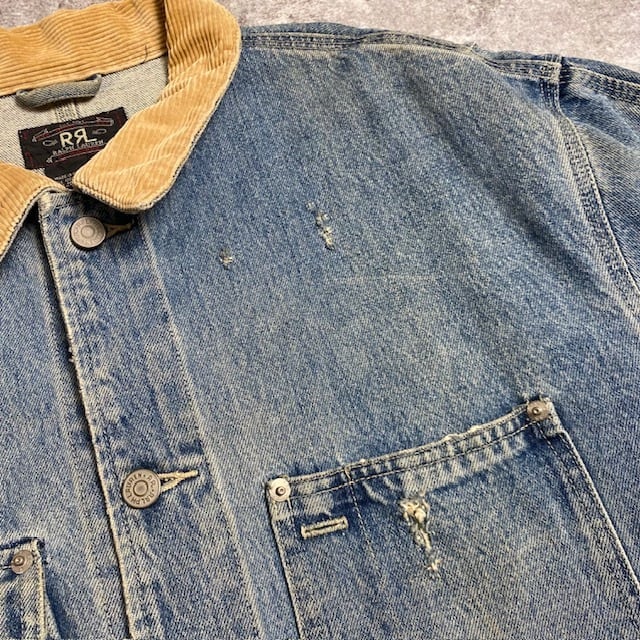 90's 90s RRL 三ツ星タグ デニムジャケット USA製 初期タグ ダブル