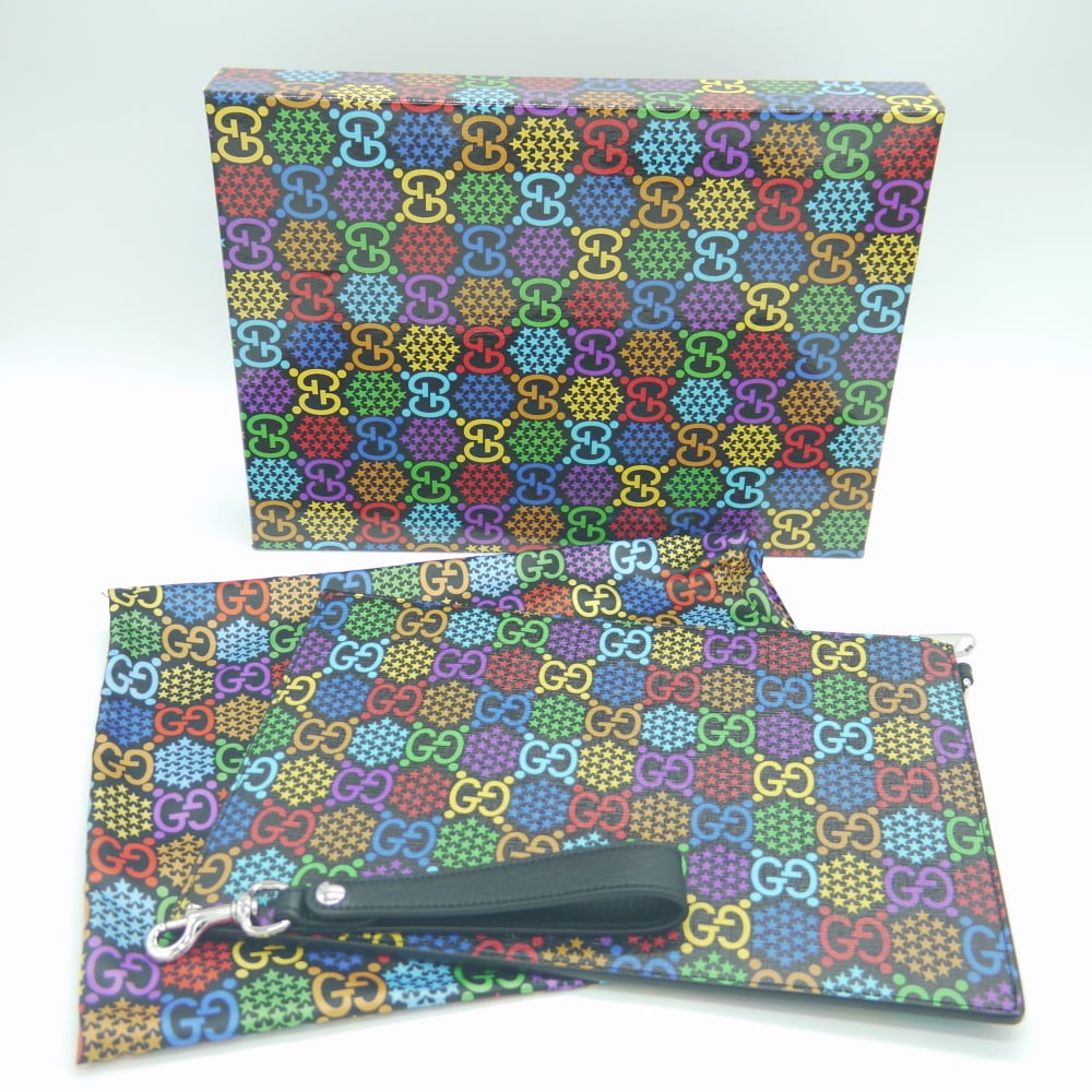 GUCCI グッチ GGスプリーム PVC サイケデリック ポーチ クラッチバッグ