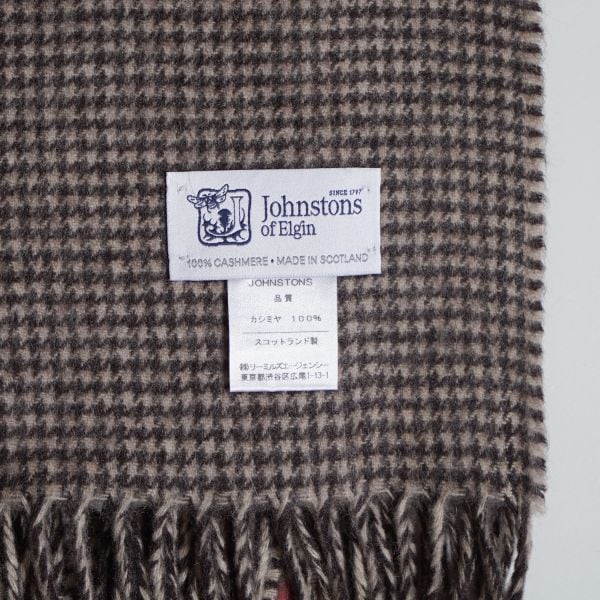 ジョンストンズ Johnstons カシミヤ大判ストール ブラウンチェック