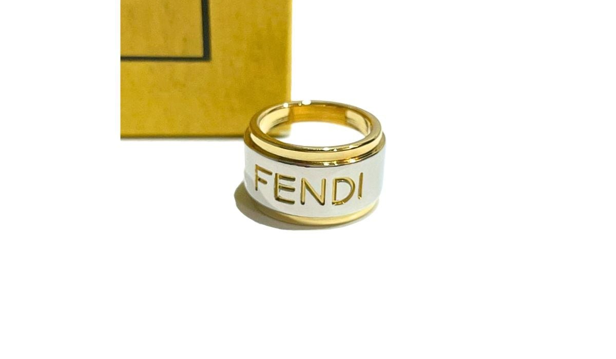FENDI フェンディ ロゴ スカーフリング リング ゴールド シルバー