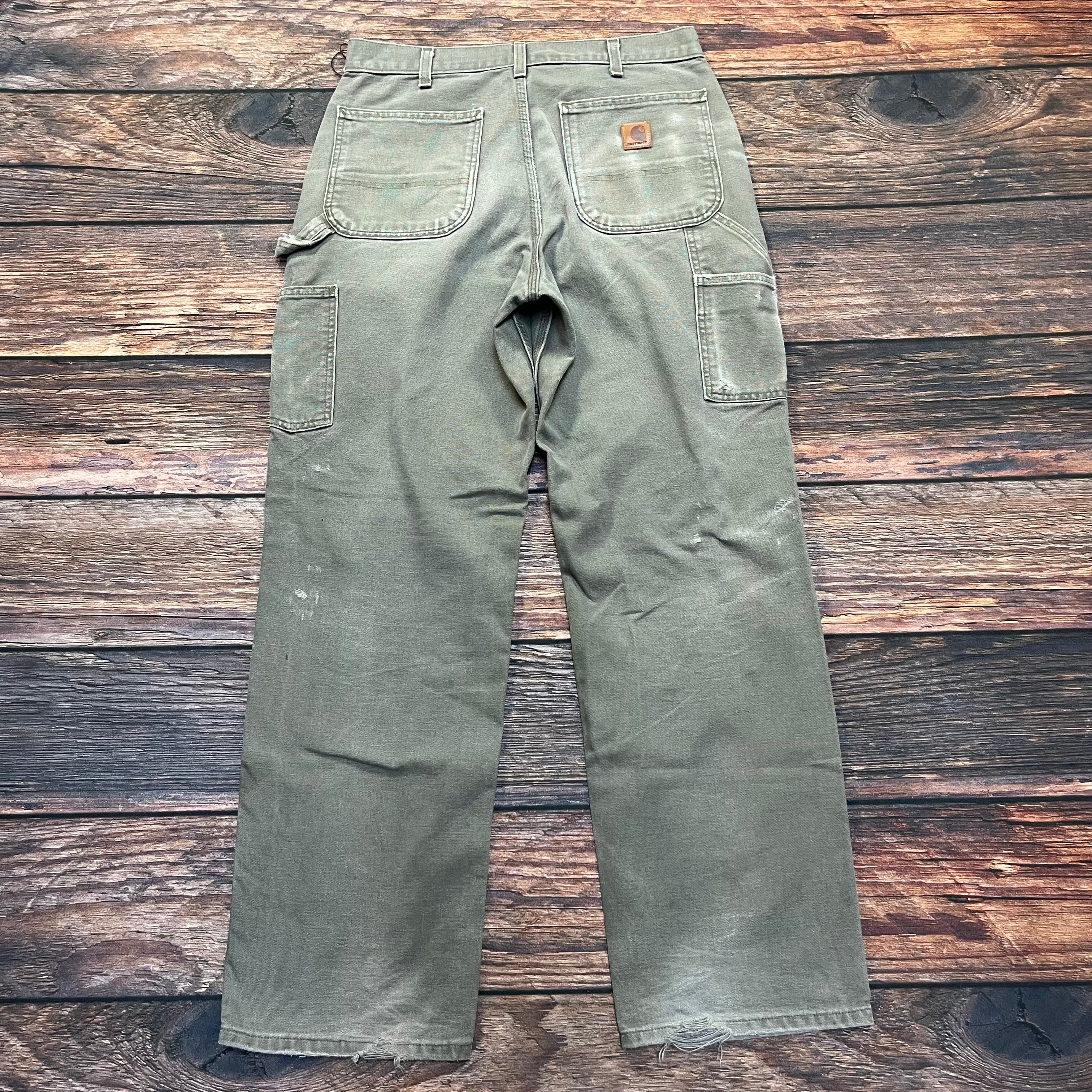 90's carhartt ダブルニーパンツ グレー W32 L32 | 古着屋DIGDIG