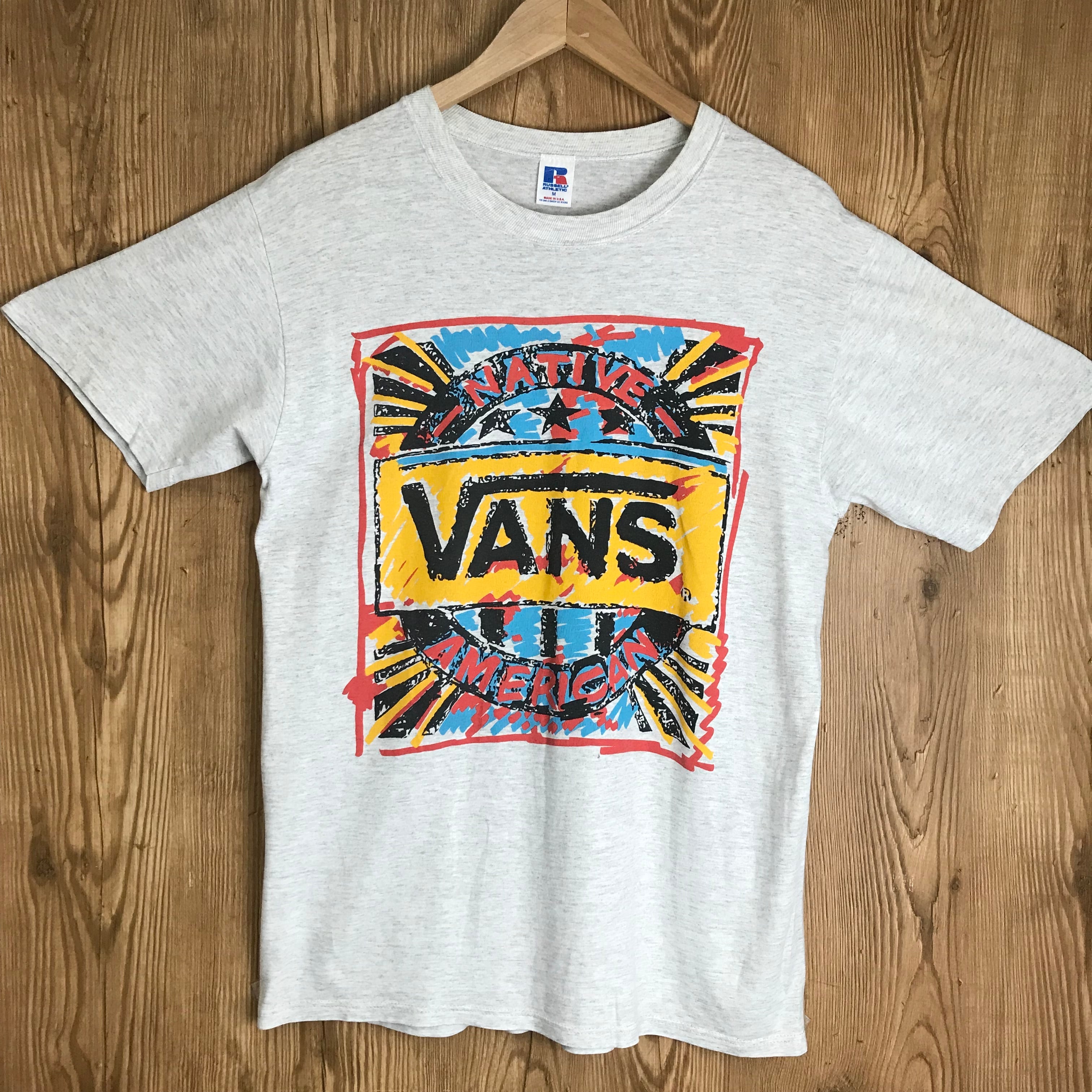 USA製 90s VINTAGE VANS NATIVE AMERICAN プリント 半袖 T-sh Tシャツ