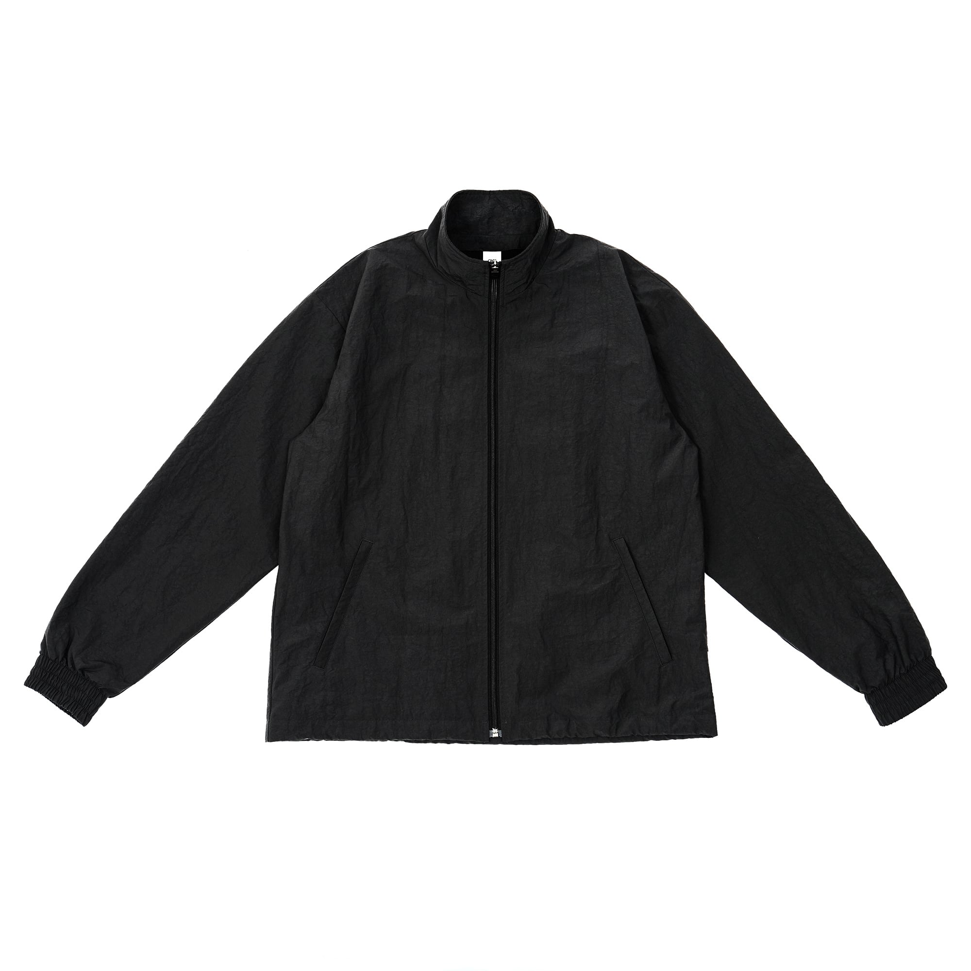 Recycled Nylon Water-repellent Zip-up Jacket (Black) | OVY