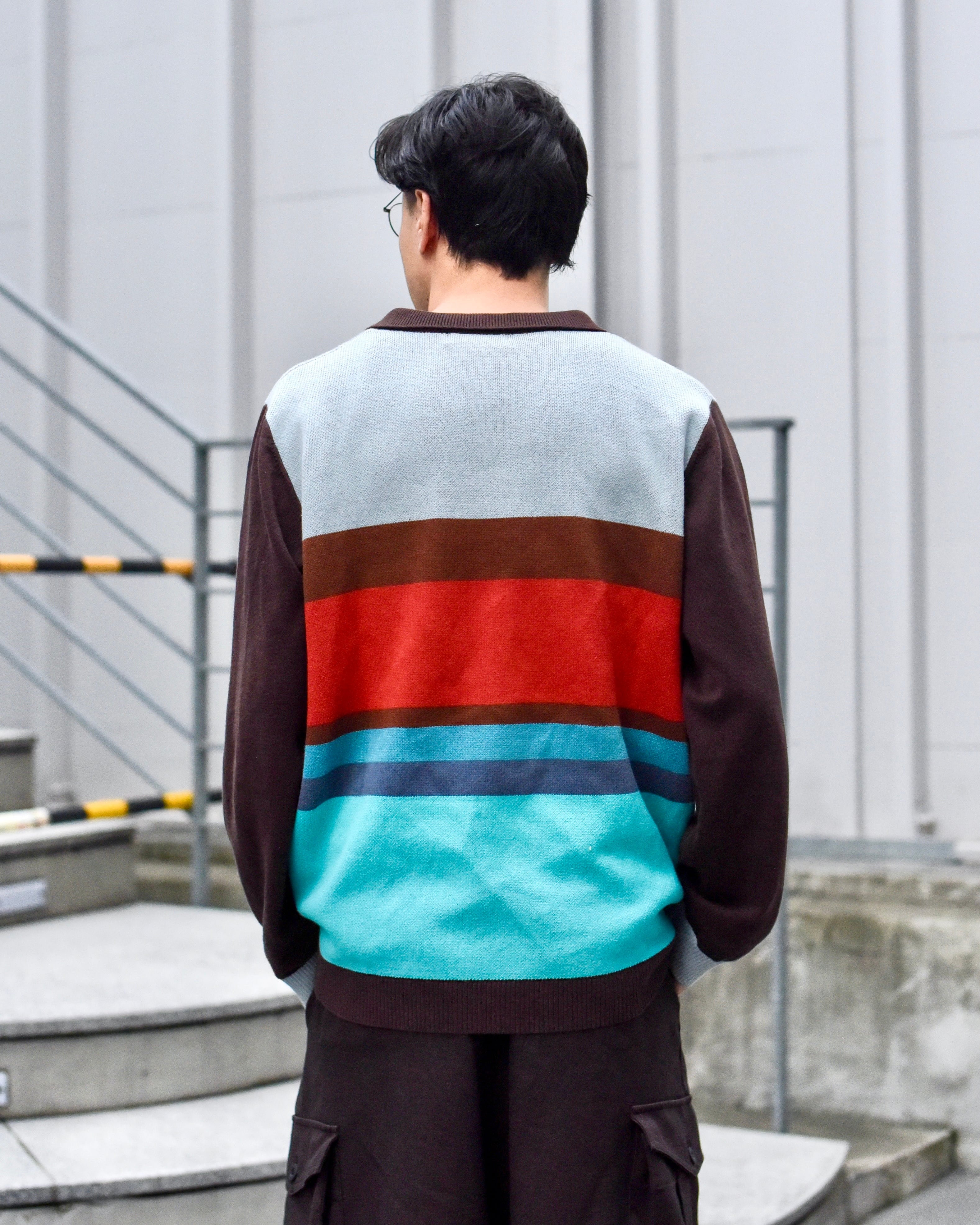 TTTMSW - Border Knit Shirt Cardigan (size-L) ¥18000+tax | KODONA