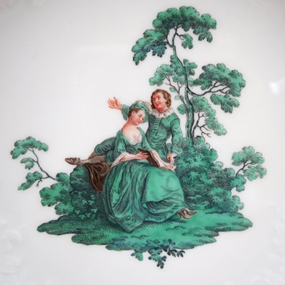 マイセン Meissen グリーンワトー 皿 プレート アンティーク 一級品