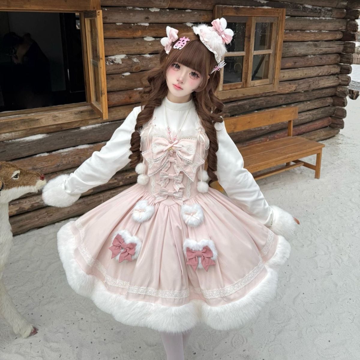 うさ耳ふわもこケープセットアップ：ワンピースセット | Maiden's Rêve