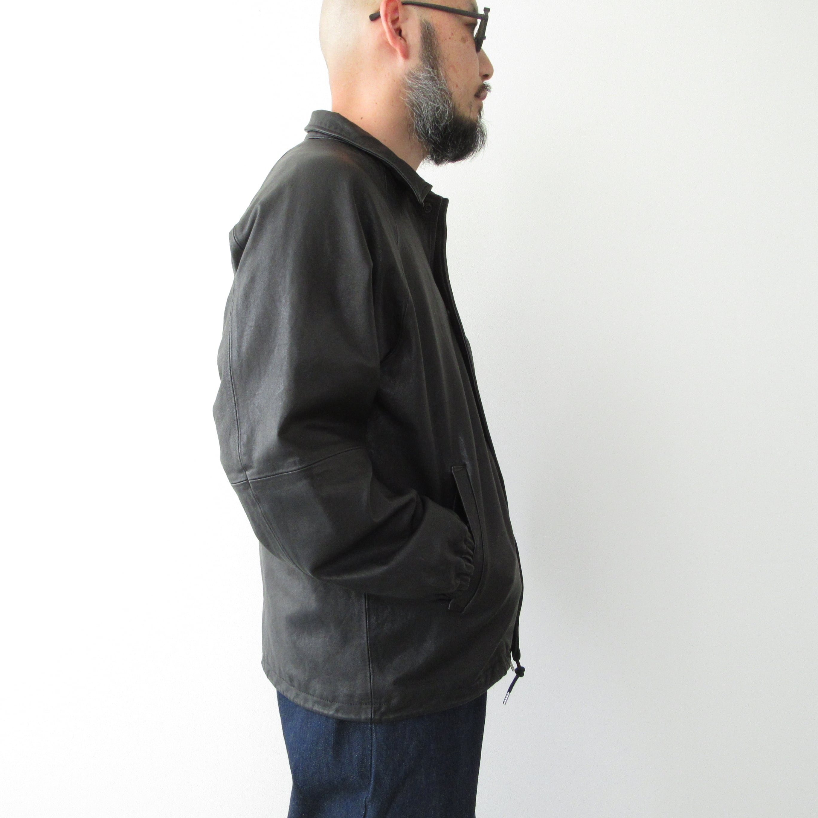 SALUTE HELM レザーコーチジャケット ブラック | セレクトショップen