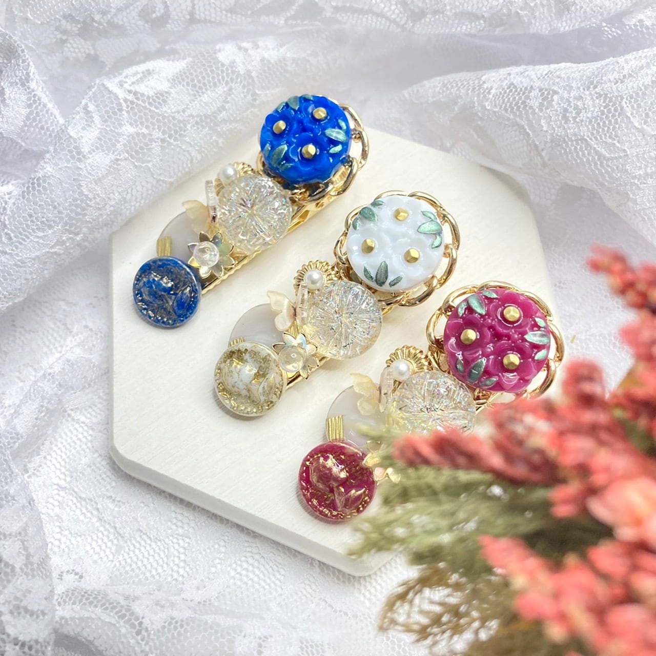 ヘアゴム】レジン サークル3.5㎝ 【公式通販】