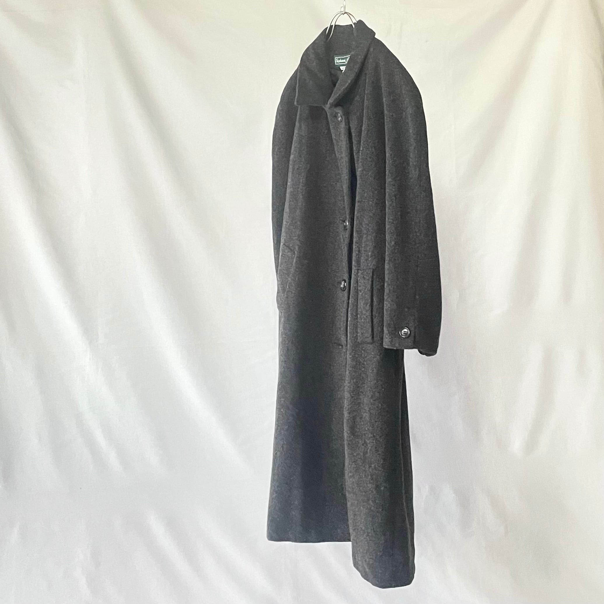 Charcoal gray wool long coat チャコールグレーウールロングコート