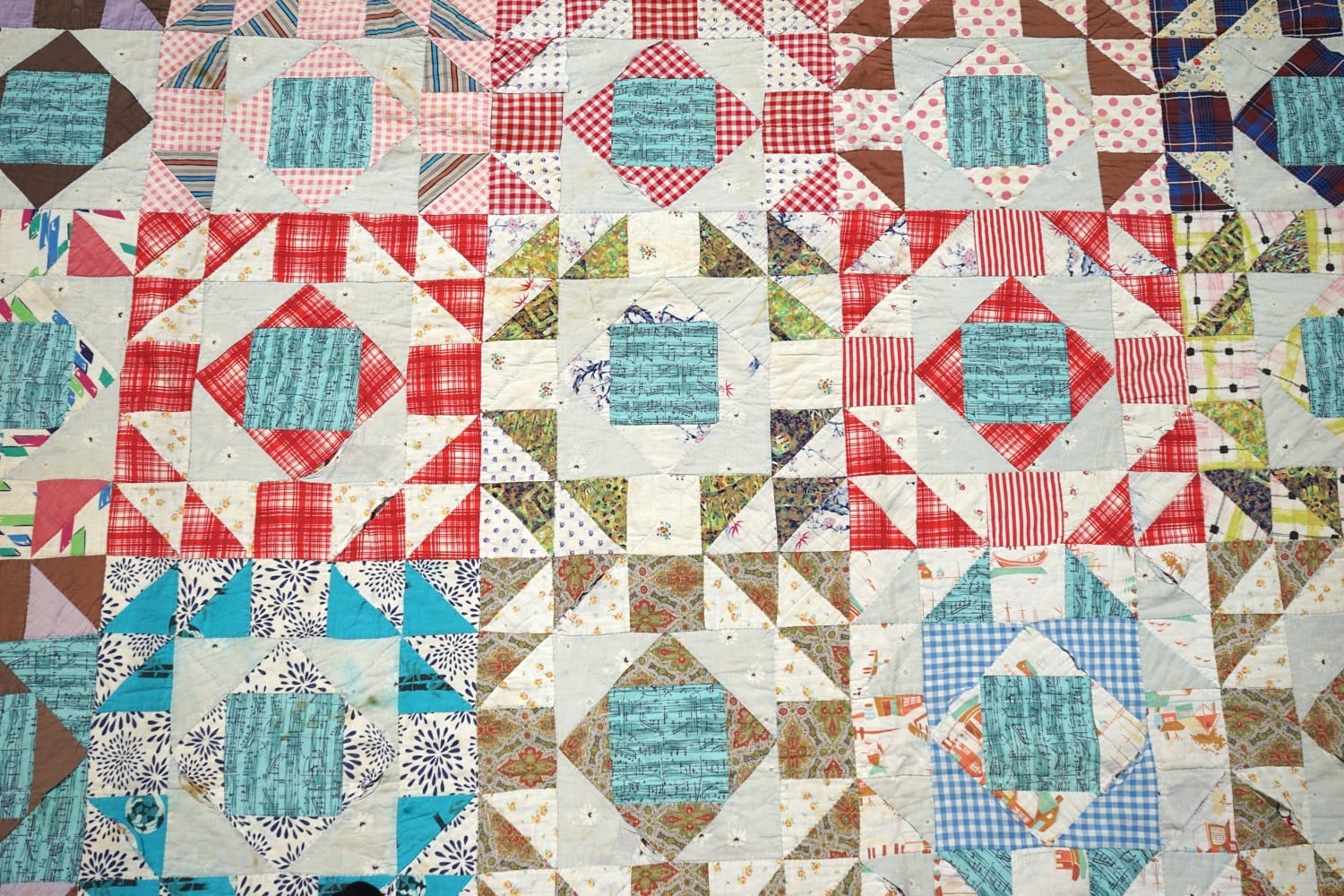 286 パッチワークキルト USヴィンテージ 楽譜 古布 アンティーク