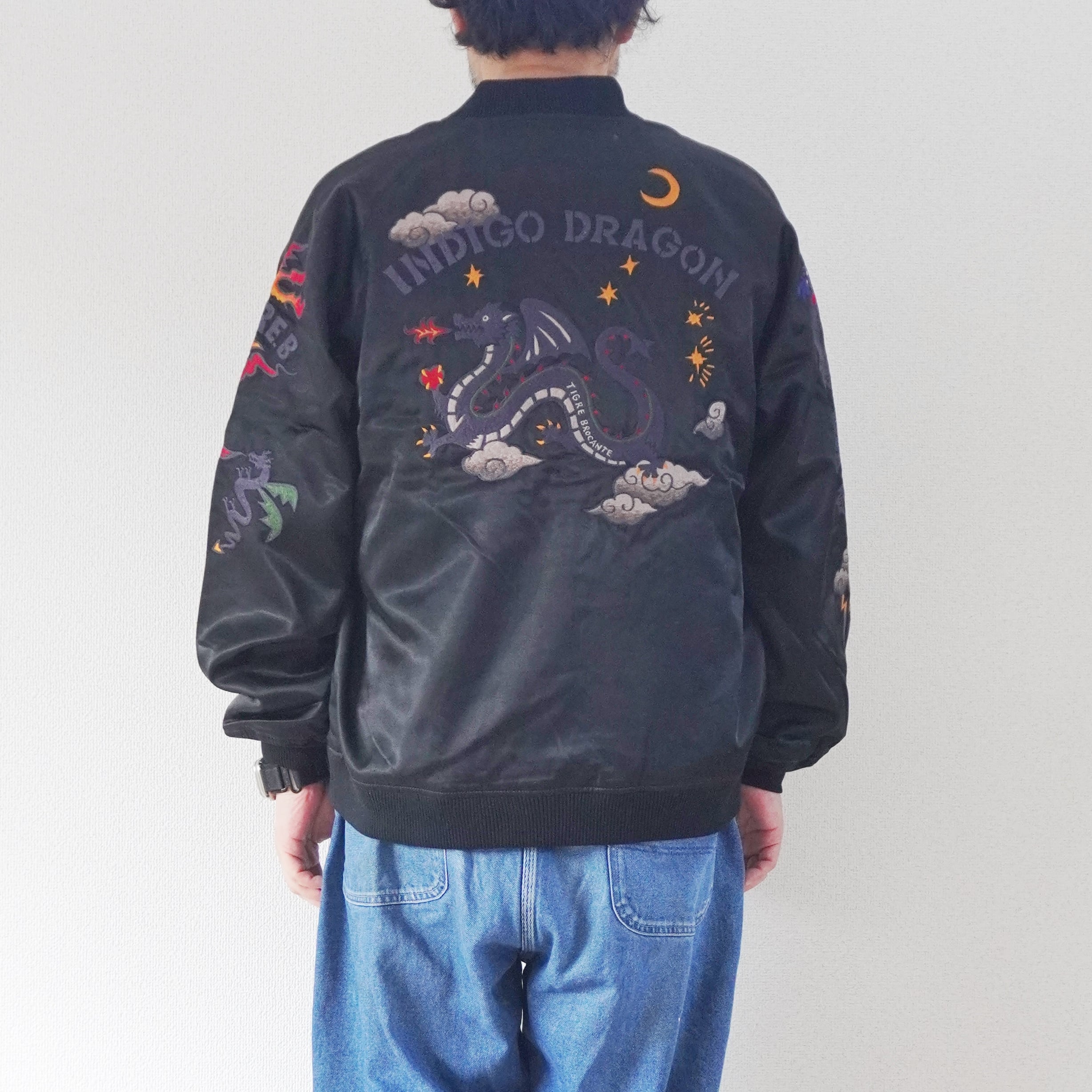 TIGRE BROCANTE-ティグルブロカンテ-INDIGO DRAGON刺繍スカジャン