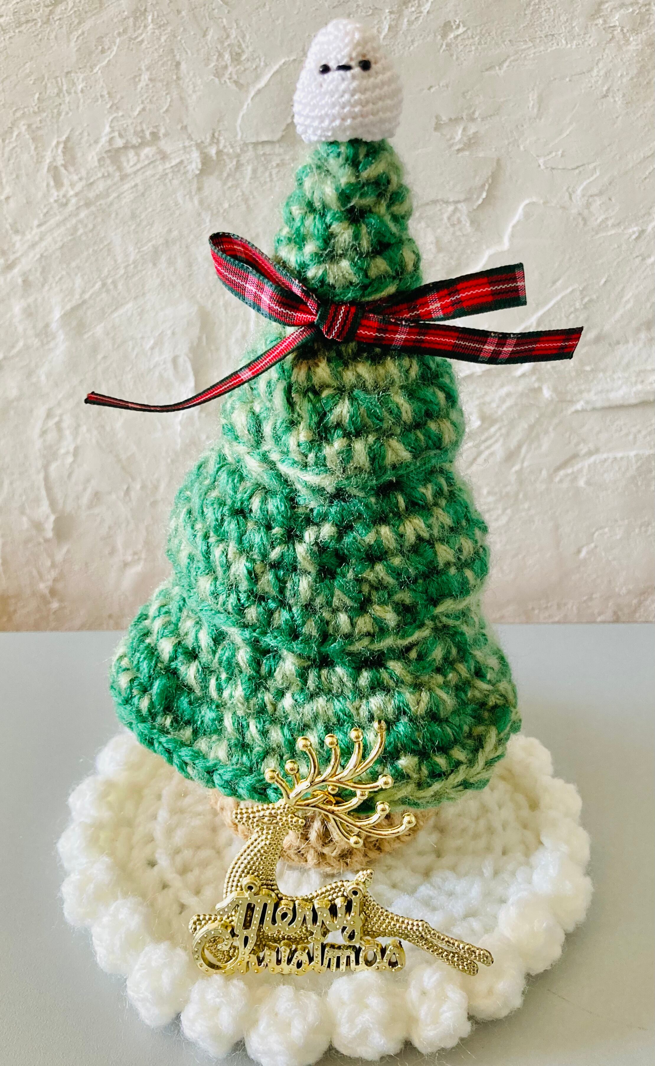 小物入れになる、シマエナガのクリスマスツリー | 花炭工房フップの森