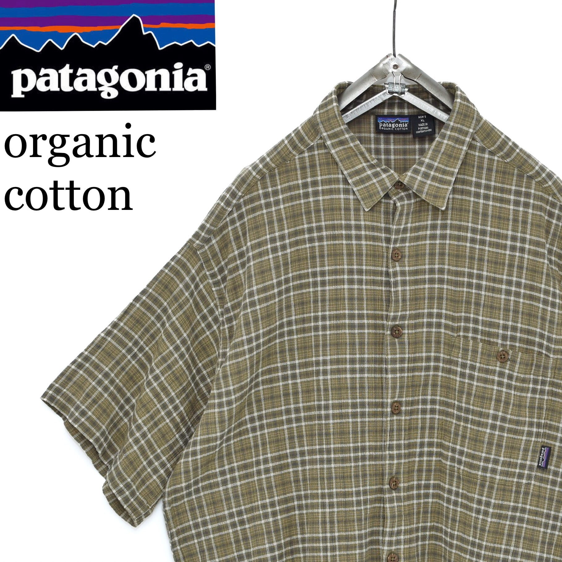 90s patagonia パタゴニア オーガニックコットン チェック 半袖シャツ