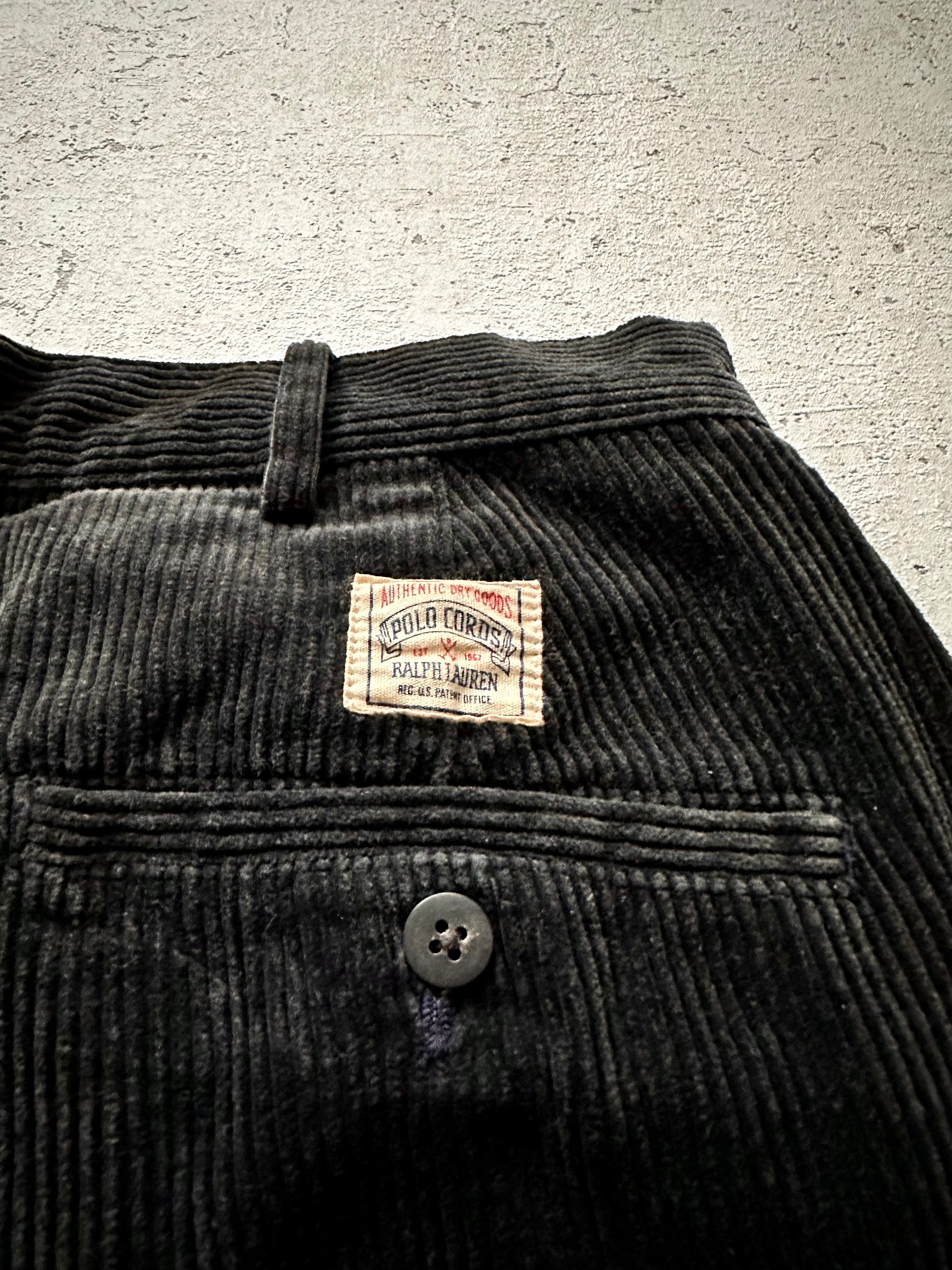 90s〜 RALPH LAUREN / POLO CORDS TROUSERS BLACK OLD VINTAGE ラルフ