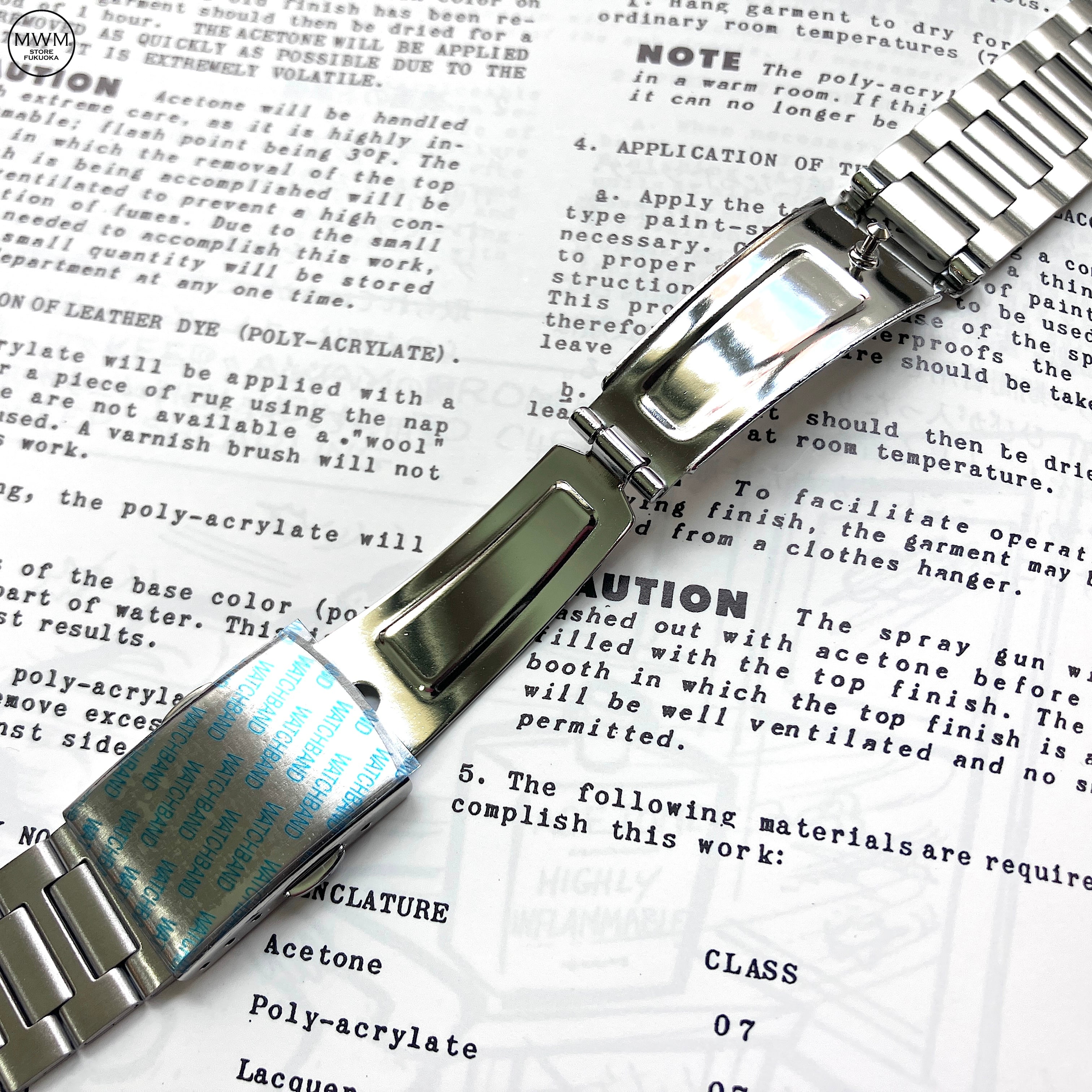 BAMBI 時計バンド ブロック・ワンタッチブレスレット ステンレス