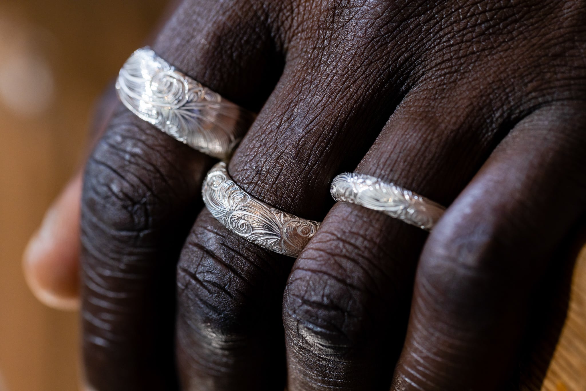 R-064 Arabesque half round ring (M) | WAKAN SILVER SMITH online store