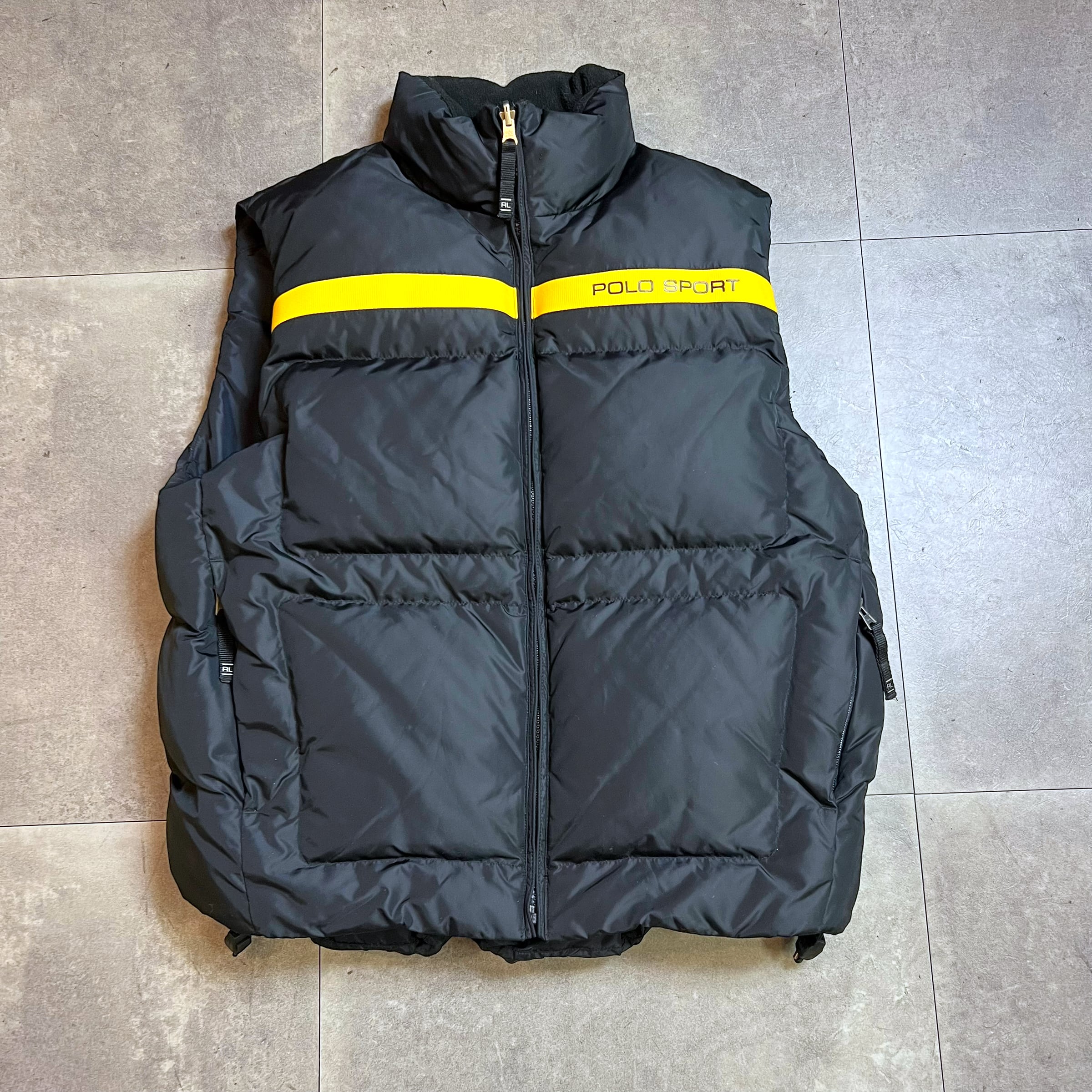 90's POLO Sport reversible Down Vest In POLO Black L / ポロ