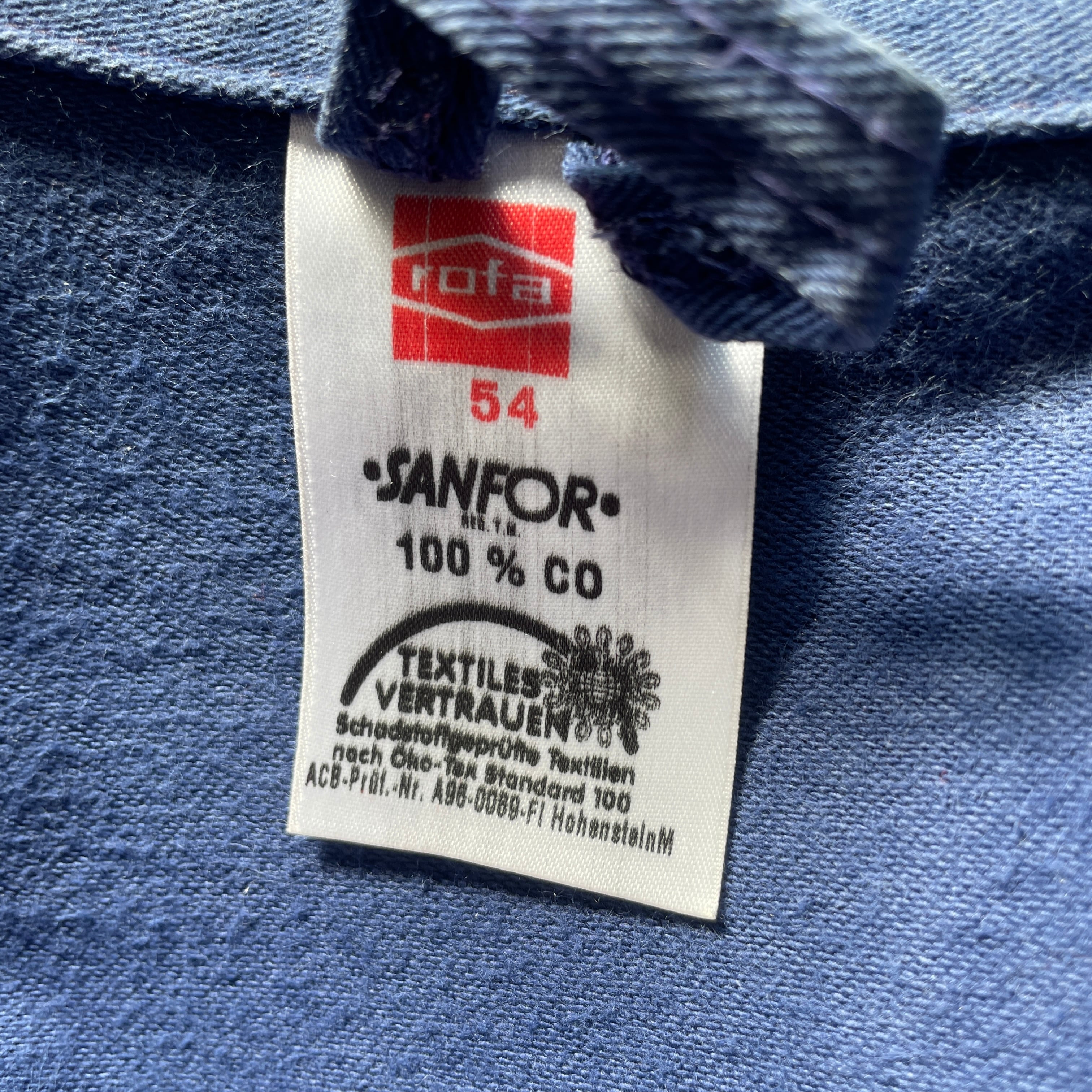 80年代頃 SANFOR rofa ジャーマンワーク ブルー モールスキン