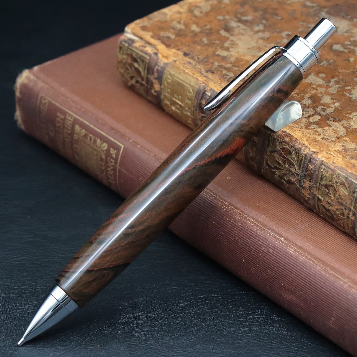 唐木 紫檀 筆筒 ペン立て 木彫り 無垢 文房具 骨董 木製 置物 骨董