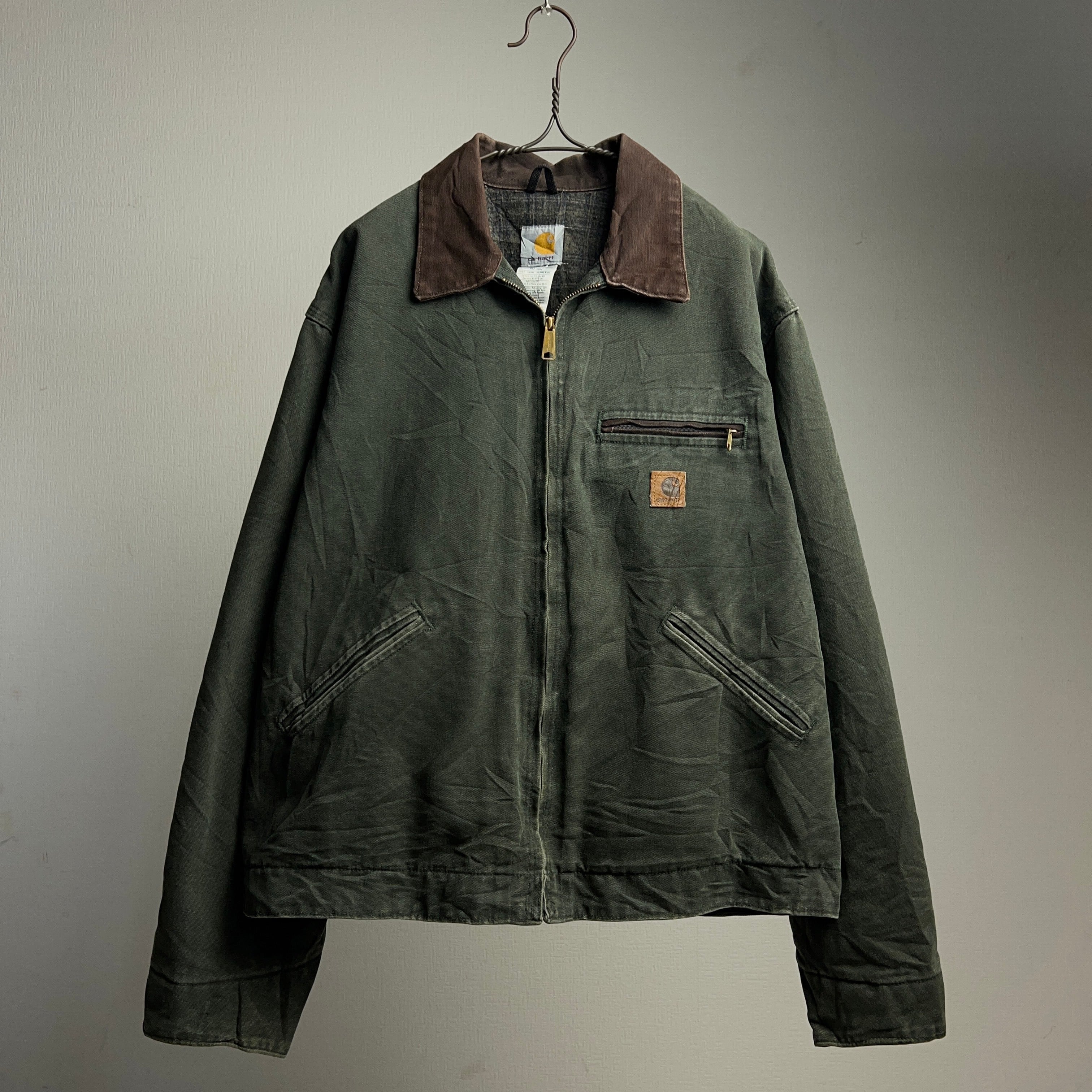 ド*君様 メキシコ製 Carhartt ダックジャケット モスグリーン サイズM