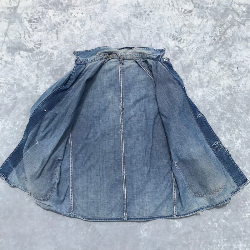 40's デニムカバーオール 大戦モデル WW II 月桂樹ボタン 2ポケット